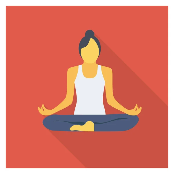 Salud Fitness Icono Plano Para Posición Meditación — Vector de stock