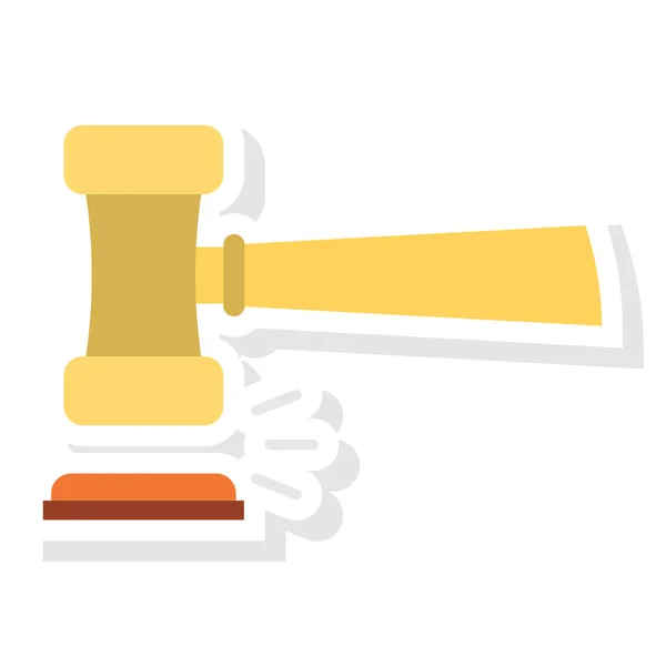 Business Management Icono Plano Para Corte Justicia — Vector de stock