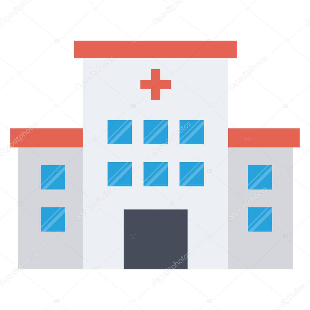 Health & Fitness flat icon  for clinic  & building 