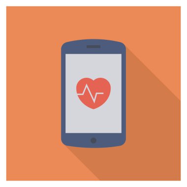 Nabız & raporu için sağlık & Fitness düz simgesi 