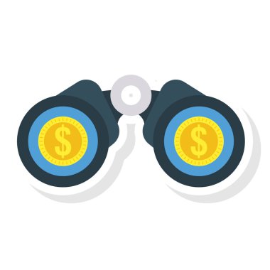 Zoom & dolar için İş Yönetimi Düz simgesi 