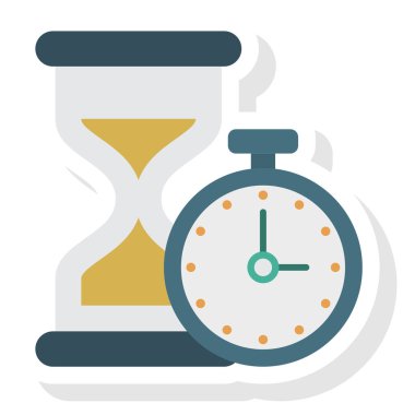 Kum saati ve kronometre için İş Yönetimi Düz simgesi 