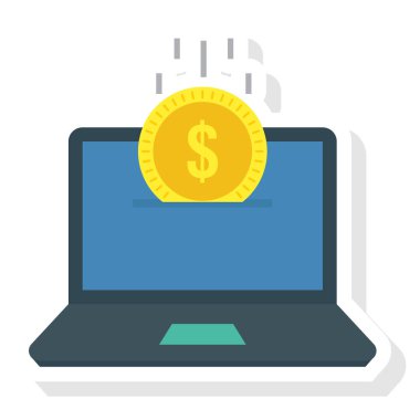 Çevrimiçi & dolar için İş Yönetimi Düz simgesi