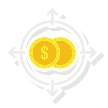 Odaklanma & doları için İş Yönetimi Düz simgesi 