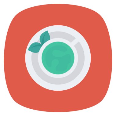 Çay ve fincan için sağlık & Fitness düz simgesi 