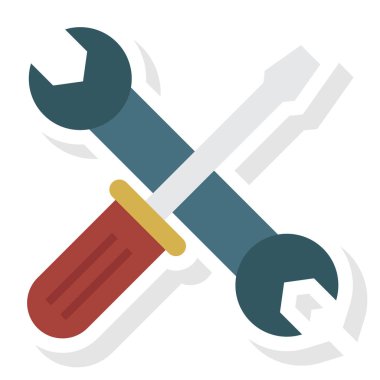 Tornavida & anahtarı için İş Yönetimi Düz simgesi 