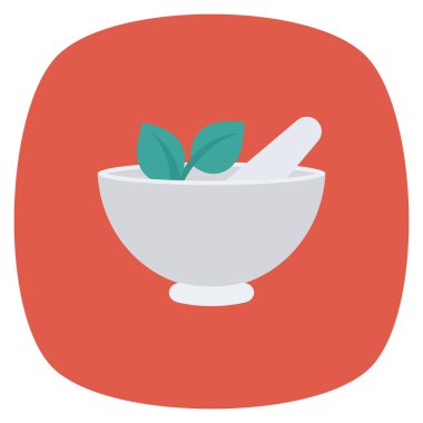 Havan ve kase için sağlık & Fitness düz simgesi 