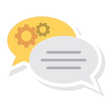 Metin & kabarcığı için İş Yönetimi Düz simgesi 