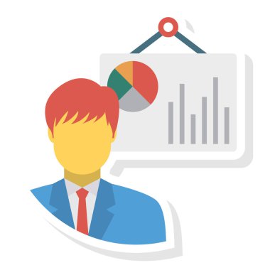 Grafik & raporu için İş Yönetimi Düz simgesi 