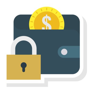 Cüzdan & dolar için İş Yönetimi Düz simgesi 