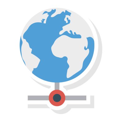 Dünya & Ağ için İş Yönetimi Düz simgesi 