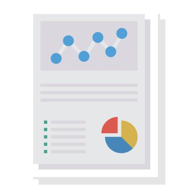 Rapor & analizleri için İş Yönetimi Düz simgesi 