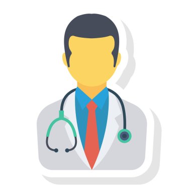 Tıbbi & steteskop için Sağlık & Fitness düz simgesi 