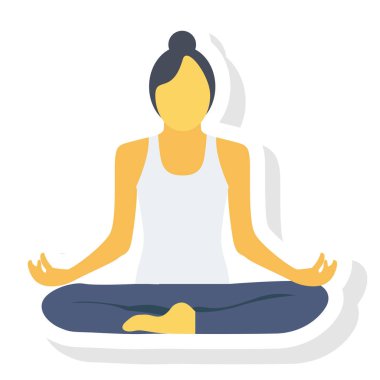 Konum ve meditasyon için sağlık & Fitness düz simgesi 