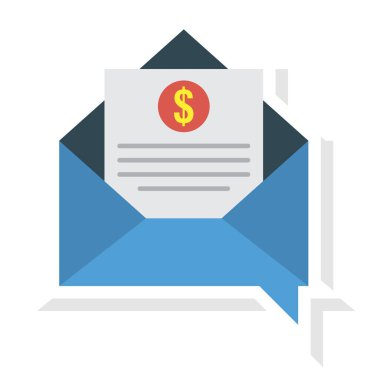 Posta & faturası için İş Yönetimi Düz simgeleri 