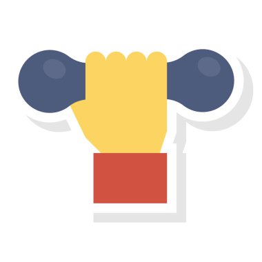 Vücut geliştirme için sağlık & Fitness düz simgesi 