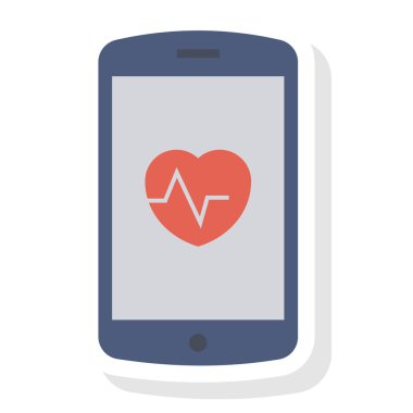 Nabız & raporu için sağlık & Fitness düz simgesi 