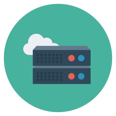 Veritabanı ve sunucu için düz simgeler sunuluyor