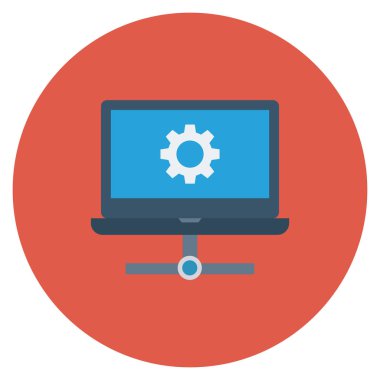 Bilgisayar & ağı için düz simgeler sunuluyor