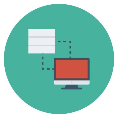 & Sunucu paylaşımı için düz simgeler sunuluyor