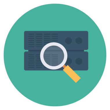 Veritabanı & araması için düz simgeler sunuluyor