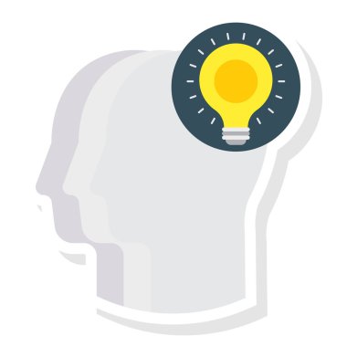 Fikir & beyni için İş Yönetimi Düz simgeleri 