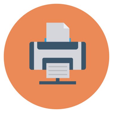 Fotokopi makinesi bağlantısı için düz simgeler sunuluyor