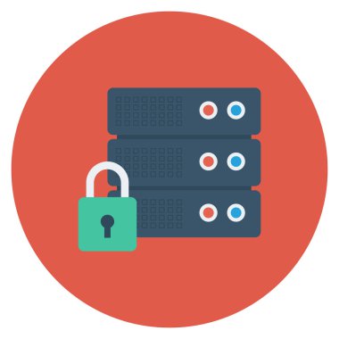 Veritabanı & depolama için düz simgeler sunuluyor