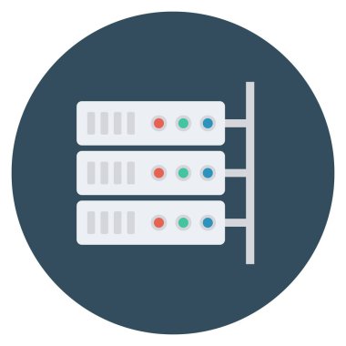 Veritabanı & ağı için düz simgeler sunuluyor