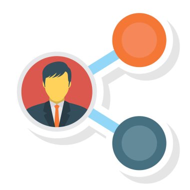 Bağlantı & çalışanı için İş Yönetimi Düz simgeleri