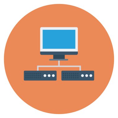 Sunucu & depolama için düz simgeler sunuluyor