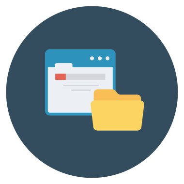 Dizin ve tarayıcı için düz simgeler sunuluyor