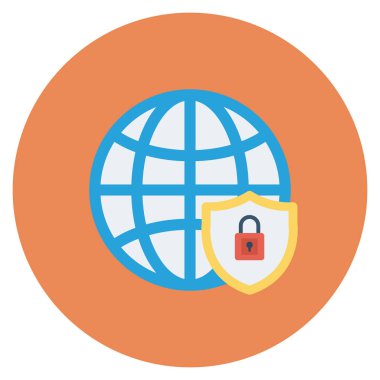 Dünya & ağı için düz simgeler sunuluyor