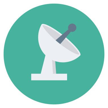 Anten sinyali için düz simgeler sunuluyor