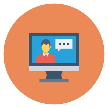 Sohbet & mesajı için düz simgeler sunuluyor