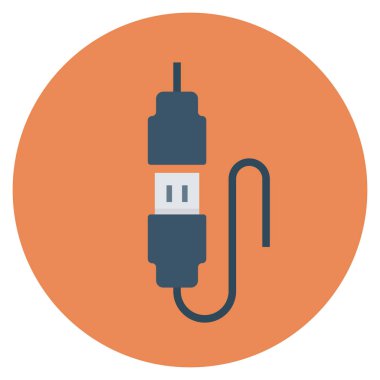 Usb & kablo için düz simgeler sunuluyor