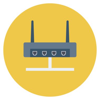 Modem & anten için düz simgeler sunuluyor
