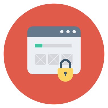 Kilit & için düz simgeler sunuluyor