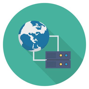 Ağ bağlantısı için düz simgeler sunuluyor