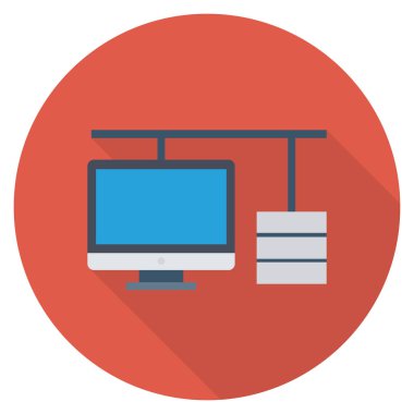 Bağlantı ve sunucu için düz simge sunuluyor