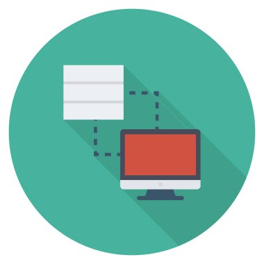 & Sunucu paylaşımı için düz simgeler sunuluyor