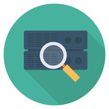 Veritabanı & araması için düz simgeler sunuluyor