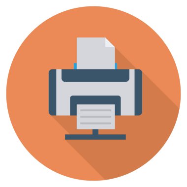 Fotokopi makinesi bağlantısı için düz simgeler sunuluyor