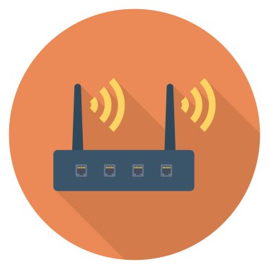 Yönlendirici & anten için düz simgeler sunuluyor