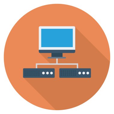 Sunucu & depolama için düz simgeler sunuluyor