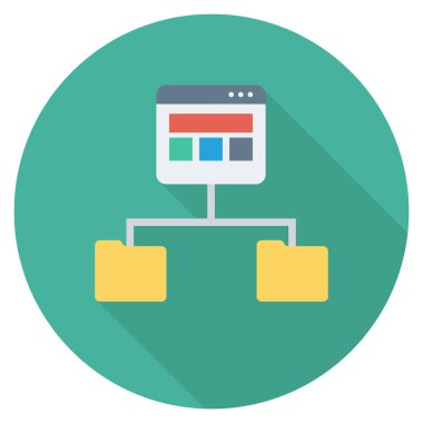 Web sayfası ve web sayfası için düz simgeler sunuluyor