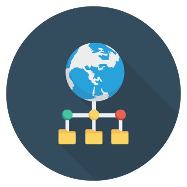 Genel bağlantı için düz simgeler sunuluyor