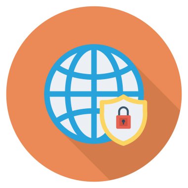 Dünya & ağı için düz simgeler sunuluyor