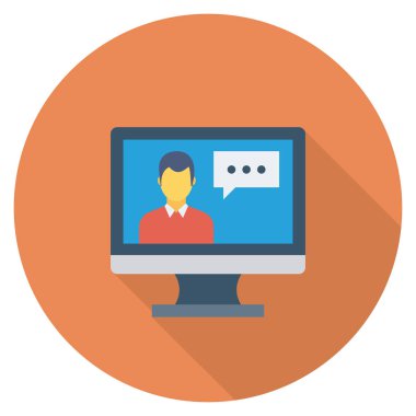 Sohbet & mesajı için düz simgeler sunuluyor