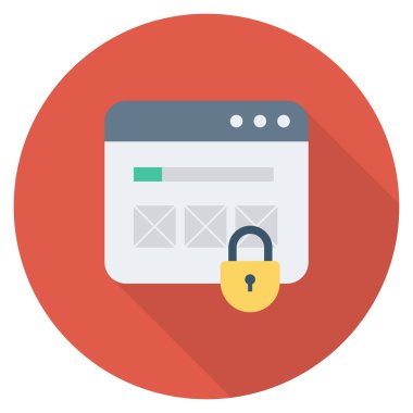 Kilit & için düz simgeler sunuluyor